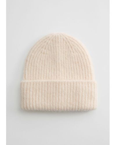 & Other Stories Wool Blend Beanie - Natural