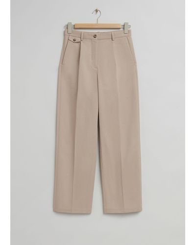 & Other Stories Low Waist Dropped Crotch Trousers - Natural