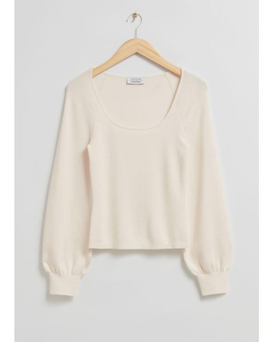 & Other Stories Slim-fit Soft Knit Top - Natural