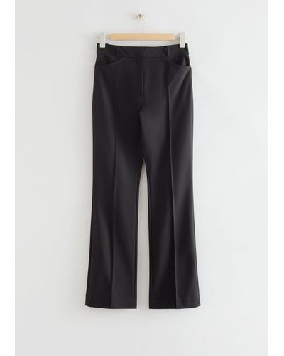& Other Stories Stretchy High Rise Trousers - Black