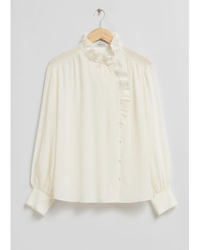 & Other Stories Oversized Silk Blouse - Blue