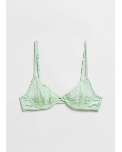 & Other Stories Underwire Lace Bra - Green