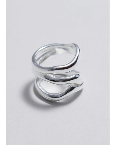 & Other Stories Triple Band Ring - Grey