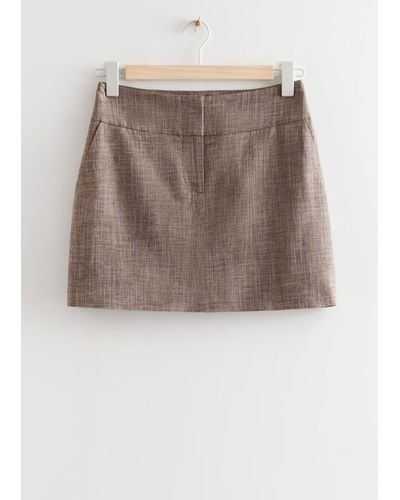 & Other Stories Fitted Mini Skirt - Natural