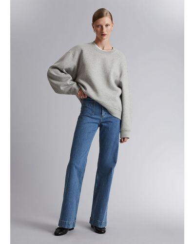 & Other Stories Flare Cut Cropped Jeans in Blue | Lyst Canada