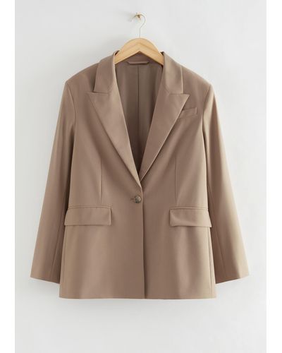 & Other Stories Single-breasted Tailored Blazer - Natural
