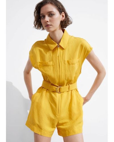 & Other Stories Utility Playsuit - Yellow