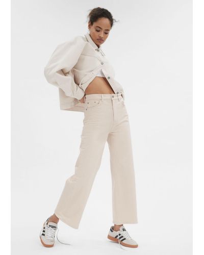 & Other Stories Wide Cropped Jeans - White