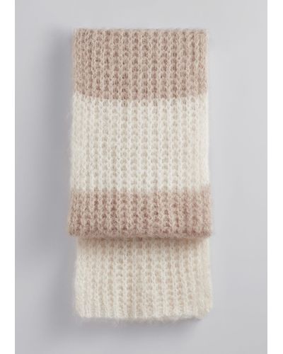 & Other Stories Striped Alpaca-blend Scarf - Natural