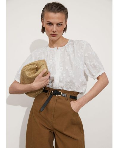 & Other Stories Oversized Puff-sleeve Blouse - Natural
