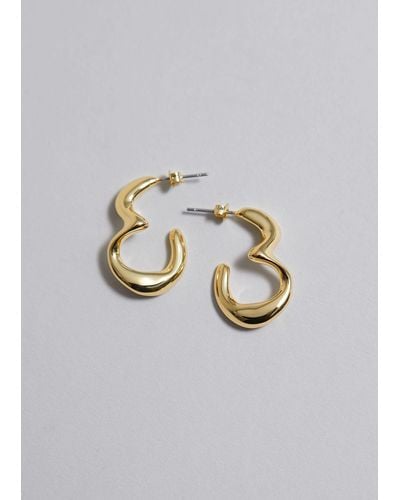 & Other Stories Sculpted Hoop Earrings - Metallic