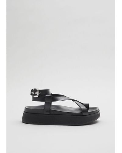 & Other Stories Chunky Leather Sandals - Grey