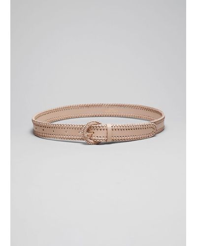 & Other Stories Braided Leather Belt - Gray
