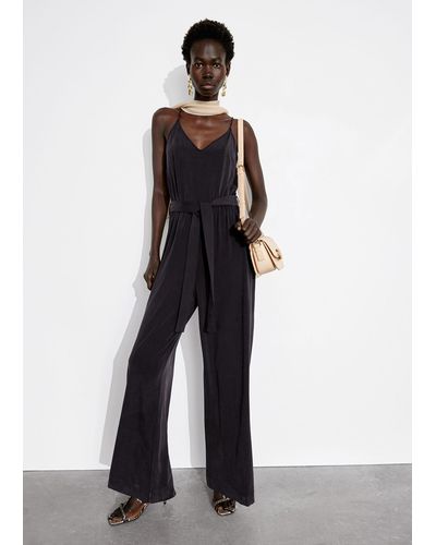 & Other Stories Belted Strappy Jumpsuit - Blue