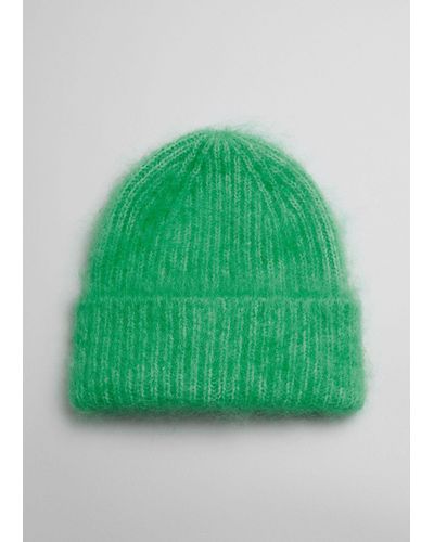 & Other Stories Brushed Mohair-blend Beanie - Green
