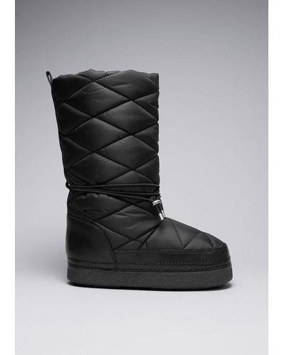 & Other Stories Quilted Snow Boots - Black