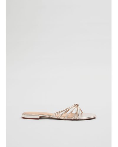 & Other Stories Strappy Leather Slides - White