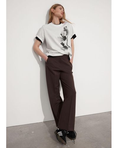 & Other Stories Wide Press Crease Pants - Brown