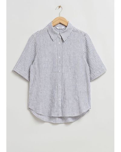 & Other Stories Regular-fit Striped Shirt - Gray