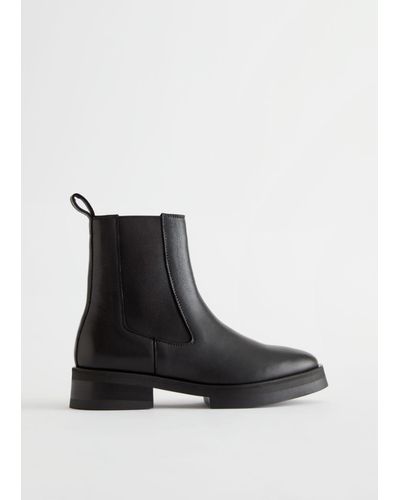 & Other Stories Chunky Sole Chelsea Boots - Black