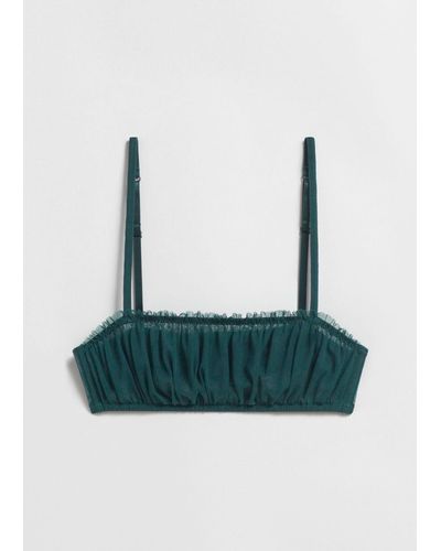 & Other Stories Ruched Bandeau Bra - Green
