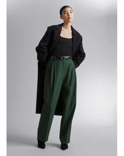 & Other Stories Relaxed Tailored Pants - Green
