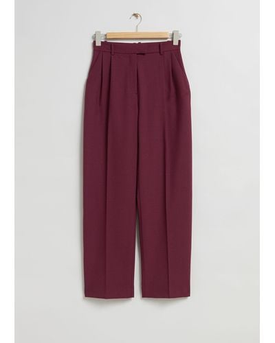 & Other Stories Relaxed Tailored Trousers - Grey