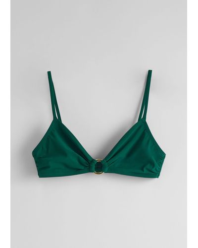 & Other Stories Ring-detailed Bikini Top - Green
