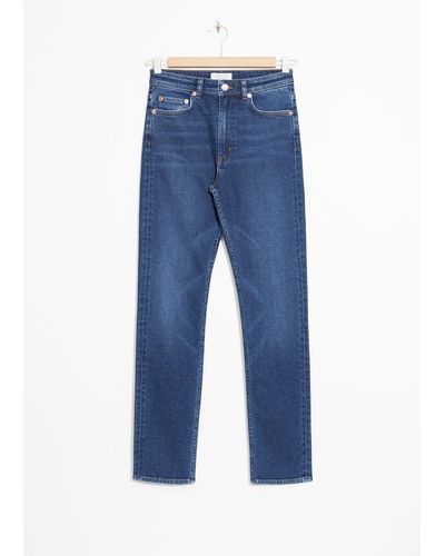 & Other Stories Striaght Slim Fit Jeans - Blue