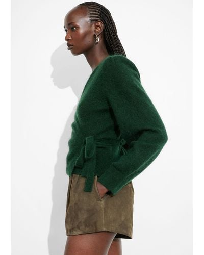 & Other Stories Knitted Wrap Jumper - Green