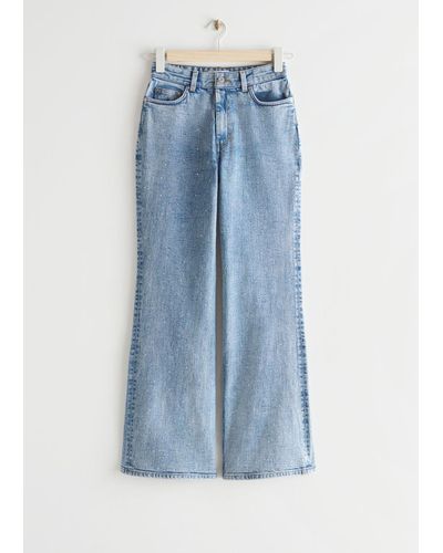 & Other Stories Flared Stud Jeans - Blue