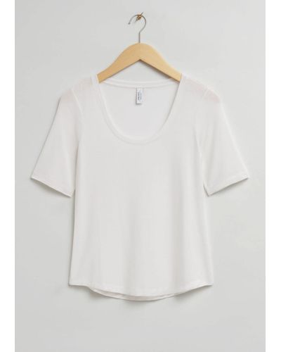 & Other Stories Scoop Neck T-shirt - White
