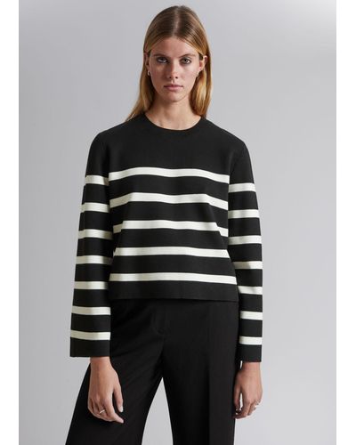 & Other Stories Wide-sleeve Knit Sweater - Black