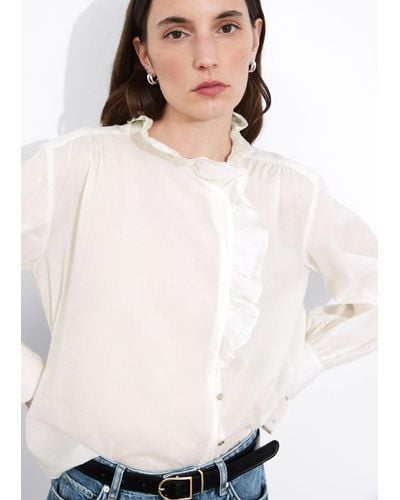& Other Stories Frilled Blouse - White