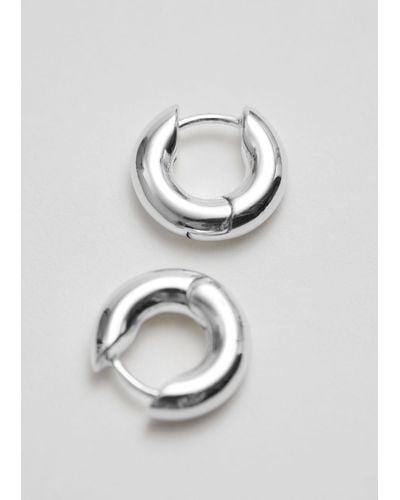 & Other Stories Chunky Hoop Earrings - Metallic