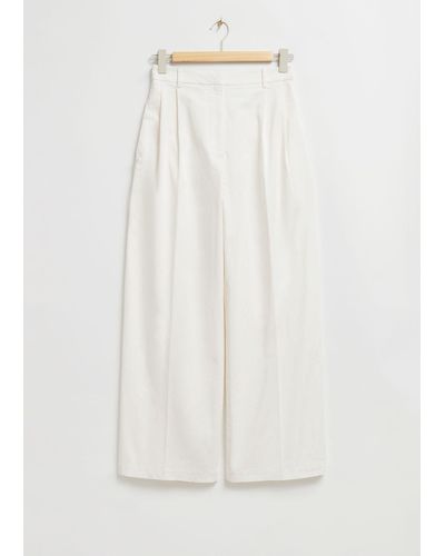 & Other Stories Tailored Straight-leg Trousers - White