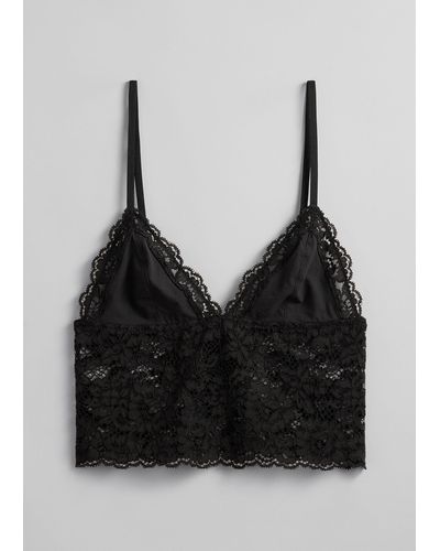 & Other Stories Lace Bralette - Black