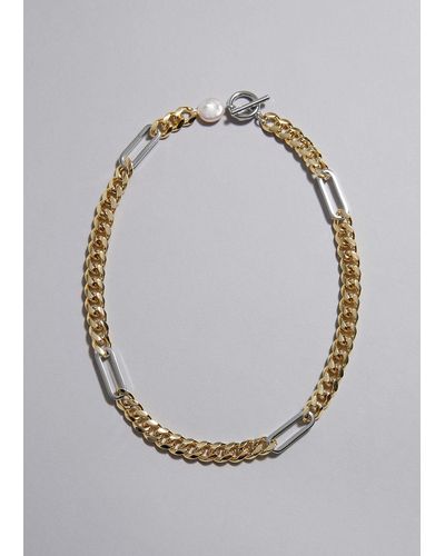 & Other Stories Mixed Chain Necklace - Metallic