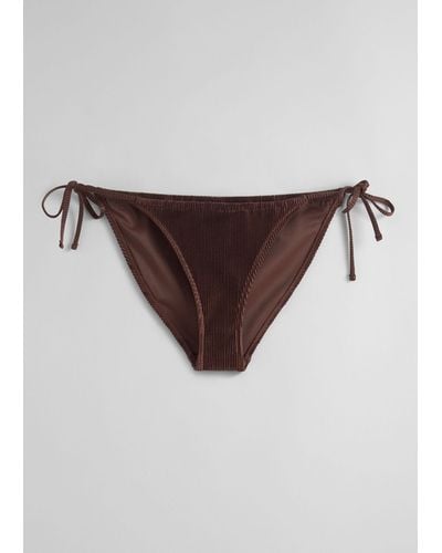 & Other Stories Pleated Mini Briefs - Brown