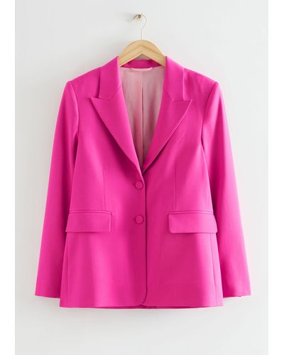 & Other Stories Tailored Single-breasted Blazer - Pink