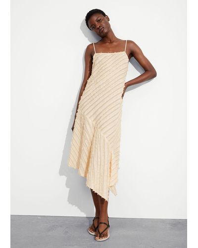 & Other Stories Textured Strappy Midi Dress - Natural
