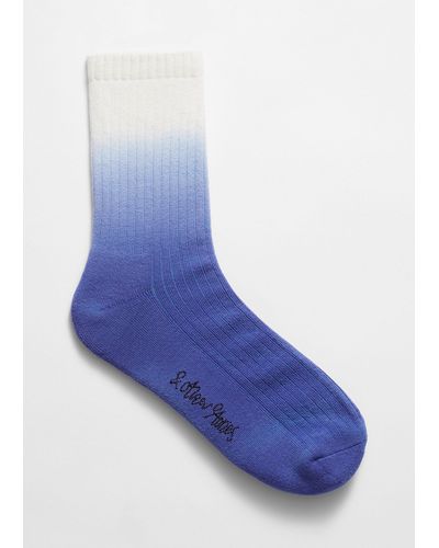 & Other Stories Ribbed Gradient Socks - Blue