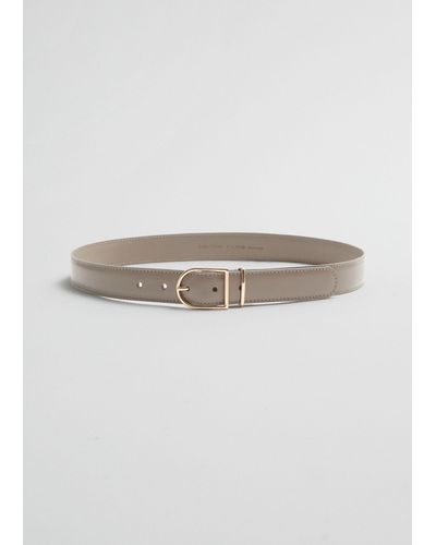 & Other Stories Mid-waist Leather Belt - White