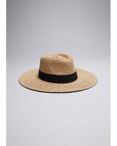 & Other Stories Grosgrain-trimmed Straw Hat - Natural