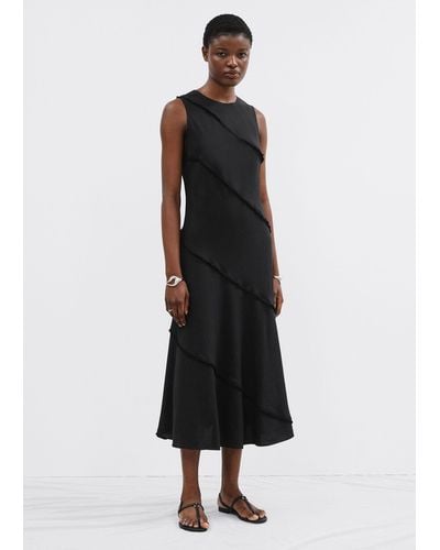 & Other Stories Sleeveless A-line Midi Dress - Black