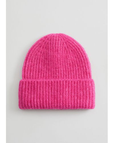 & Other Stories Wool Blend Beanie - Pink