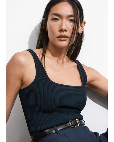 & Other Stories Cropped Top - Blue