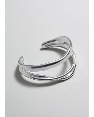 & Other Stories Sculptural Cuff Bracelet - Grey