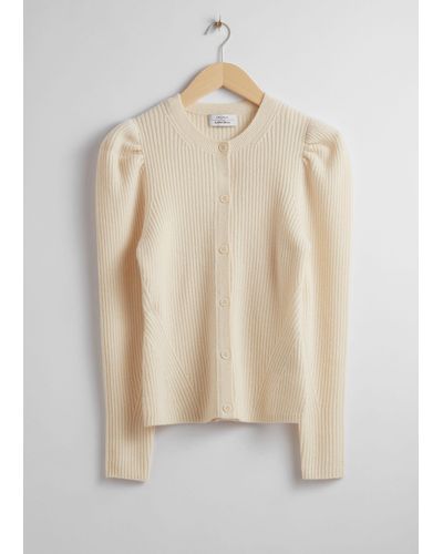 & Other Stories Slouchy Ribbed Mock Neck Sweater - White