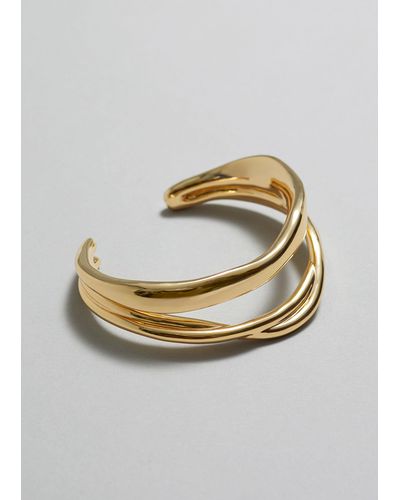 & Other Stories Sculptural Cuff Bracelet - Metallic